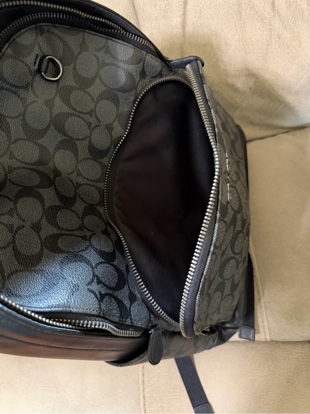 Coach Black Signature Monogram Backpack - Picture 5 of 5
